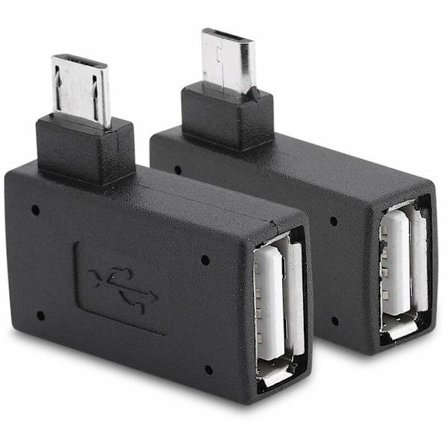 2-pack Micro USB 2.0 vinkeladapter 90 grader hane till Micro hona O