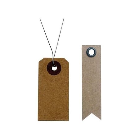 Kraftetiketter 4 x 2 cm med metaltråd + 20 vimpel kraftetiketter