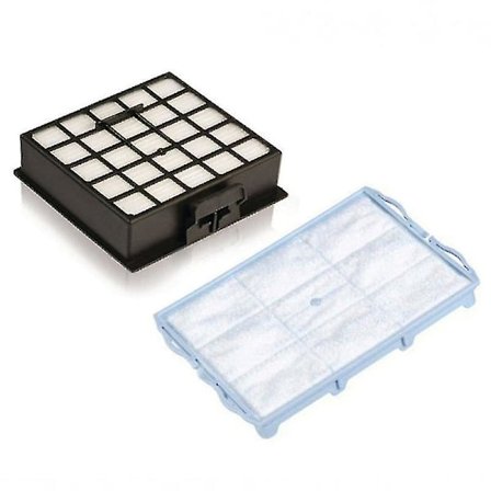 1 stk. motorfilter & 1 stk. HEPA-filter til Bosch BSGL VSZ BSD BSA serie støvsuger reservedele [DB]