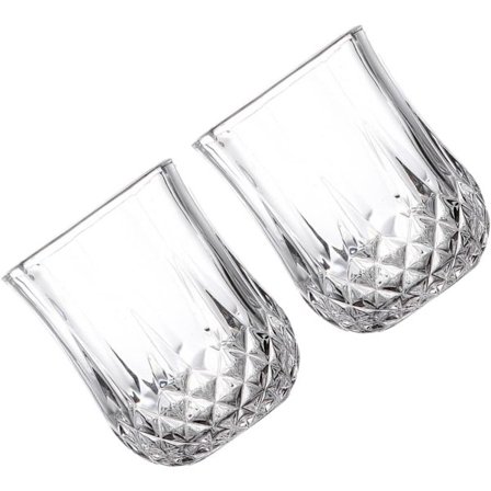 Elegante glass med diamantmønster Highball Tumblers for øl, juice, melk, te 210ml Sett med 2