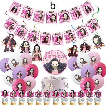 Demon Slayer Birthday Party Supply Tecknad Kamado Nezuko Printed Party Dekor