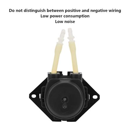 D-2 2*4mm DC 24V DIY Peristaltisk væskepumpe Doseringspumpe for laboratoriumsanalyse (Svart)
