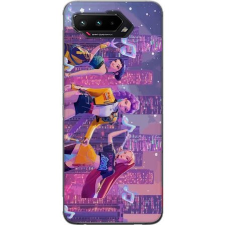 Kompatibel Mobilcover til Asus Asus ROG Phone 5 Futuristisk K-Pop Demon Hunters pigegruppe illustration med neonbyens popkultur æstetik og kraftfuld