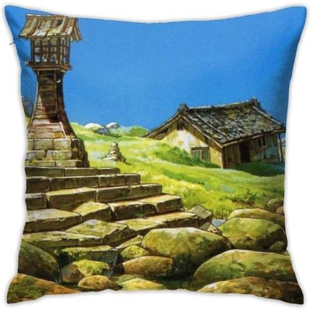 Hayao Miyazaki Ghibli Animation (15) Kuddfodral Dekor Soffa Case 18"x18"