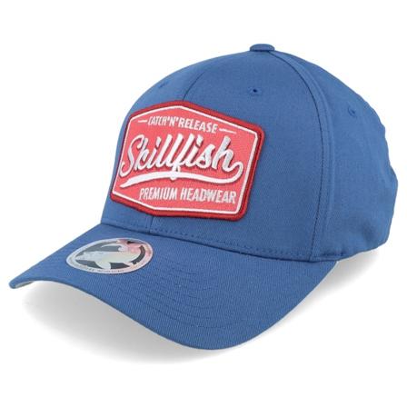 Skillfish - Blau flexfit Cap - Premium Fishing Slate Blue Wooly Combed Flexfit @ Hatstore
