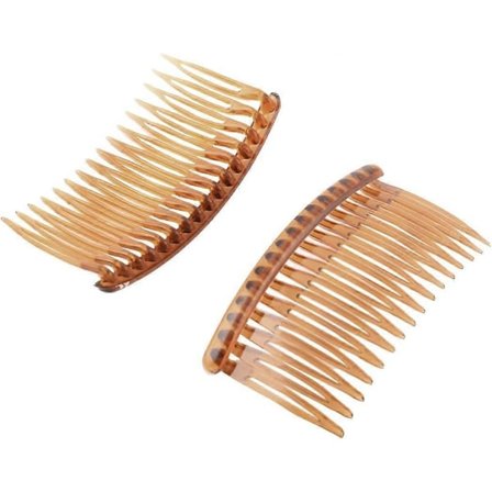 Muovinen naisten kampaus 16 piikkiä Hieno DIY hiuskampa Klipsi Liukukampa Ruskea 2 kpl