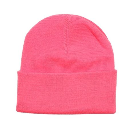 Beechfield - Rosa cuff Beanie - Fluorescent Pink Cuff Blank Beanie @ Hatstore