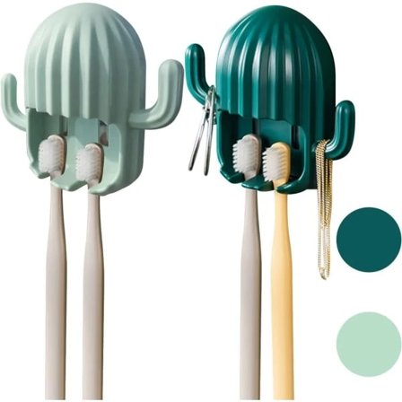 Tandbørsteholder Vægmonteret Kaktus Tandbørsteholder Sugekop C