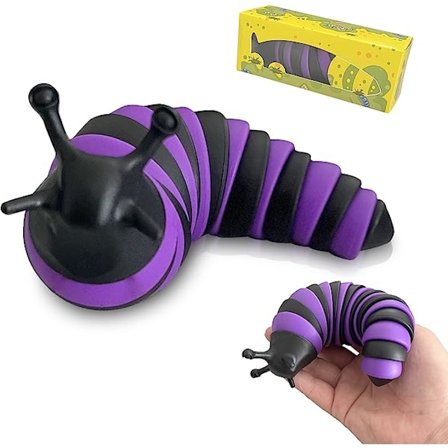 Fidget Slug, 3D Sensory Slug Fidget Toy, Morsom Krypende Slug Fidget Toy
