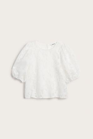 Transparent blus med mönster | Offwhite | Dam | Kappahl