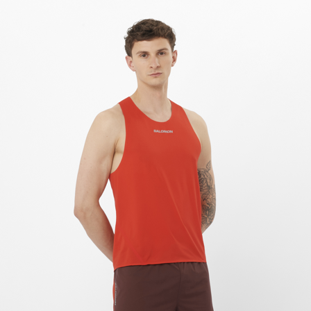 Salomon - Trika Oblečení S/lab Speed Singlet M - Fiery Red