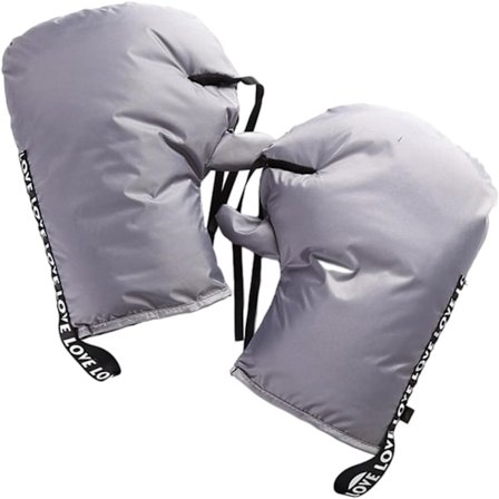 Motorsykkel Scooter Tykke Varme Hansker til Styre Vinter Sykkelhansker Justerbart Sykkelstyre, Grå