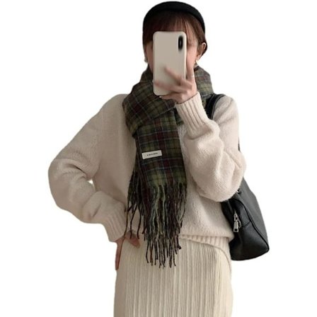 Skjerf dame touch rutete sjal fasjonabel stor størrelse tykk sjal fasjonabel kuldebeskyttelse varm myk fluffy frakk unisex