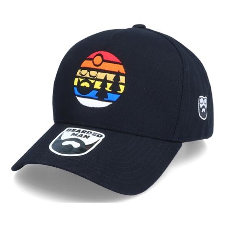 Bearded Man - Svart adjustable Keps - Sunset Logo Black A-Frame Adjustable @ Hatstore