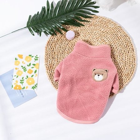 Fleece Pet Cat Hunde Jumper Vintertrøje PINK L