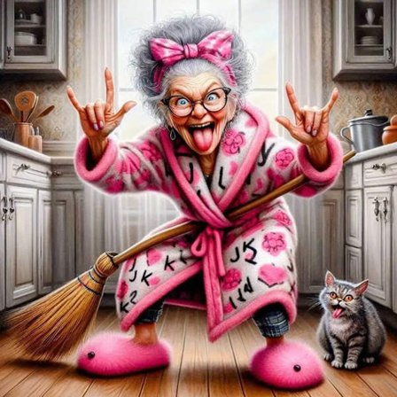 DIY-timanttimaalaus Mummo 5D täysi pora mosaiikki sarjakuva muotokuva kirjonta vanha nainen kissa keittiön seinäkoristeet