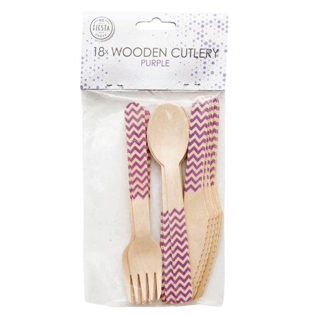 Träbestick Sicksack Lila