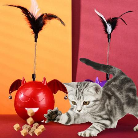 Pet Cat Toys Halloween Little Devil Shape Rød