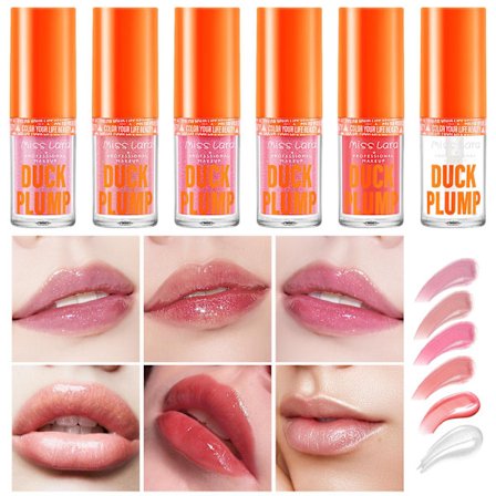 Professionel Makeup Duck Plump Lip Plumping Gloss, 6 stk Høj Pigment Lip Gloss, Plumping Lip Gloss, Vegansk Formel
