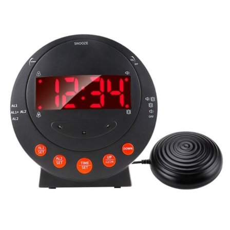 Super højt alarm ur med seng ryster stort LED display USB opladning port vibrerende alarm