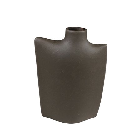 Dekorativ flaskevase, polyresin, mørkebrun, 17x7x25 cm