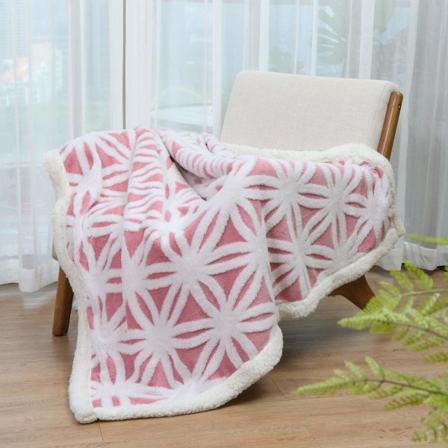Pehmeä viltti sohvalle - Lämmin Sherpa-flanelliviltti sohvalle, paksu sohvan viltti, pörröinen viltti sohvalle pink 130*160cm
