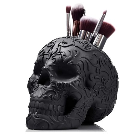 Skalle Sminkborste, Godisskål & Pennställ, Halloween Goth Dekorationer