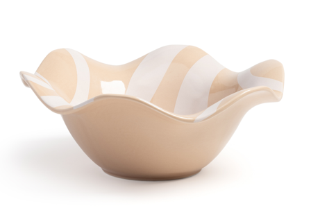 Klevering Skål Striper Beige H11