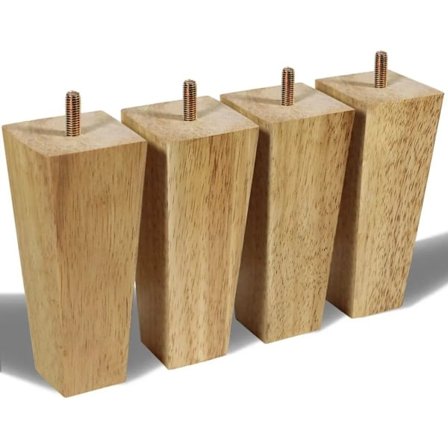 4 træben møbelfødder sokkelfødder sofaben M8 skruer og bolte (15cm)