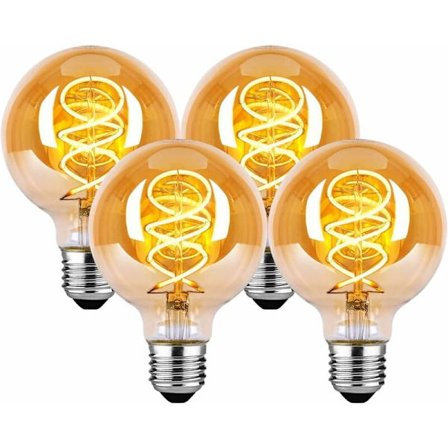 4-pack E27 LED-lampa, 4W G80 Varmvit 2200K Dimbar Vintage Edison-lampa, Motsvarar 40W glödlampa, 260LM, Dekorativ Retrobelysning_MGF