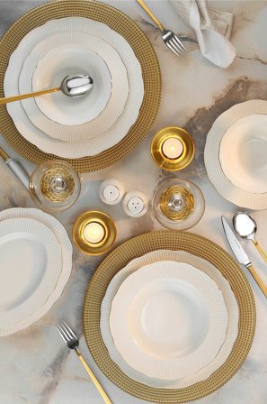 Hermia - Middagsuppsättning (26 delar) Goldie - Flerfärgad - Serviser - Från Homeroom