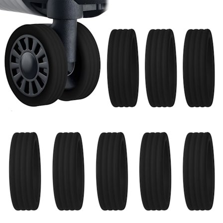 8 stk. Bagagehjulbeskyttere, kuffert hjulbeskyttelsesdæksler Anti-ridsebeskyttelse Bagagerum Spinner hjulbeskyttere til kufferter, sort