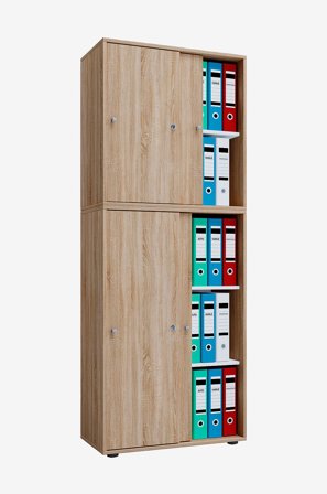 VCM - Kontorskab Lona Xxl med skydedøre - Beige - Hylder & opbevaring - Fra Homeroom