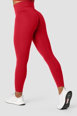 ICANIWILL - Define Seamless Scrunch Tights Red - Träningstights - Dam - Träningskläder från ICIW