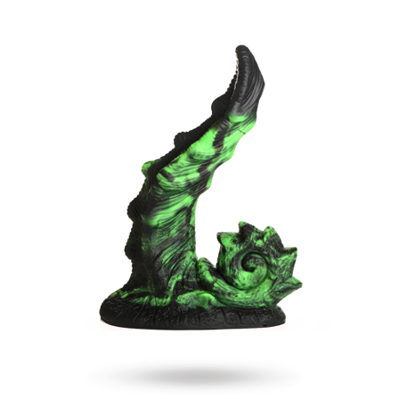 Glowzilla - Glow-in-the-Dark Silicone Dildo - Green/Black - XR Brands