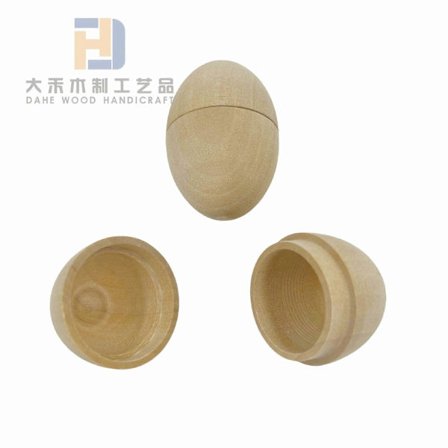 6 stk. Træ Hule Æg Påske DIY Håndværk Ufærdige Træ Æg Til Maling Kreativ Påskepynt Påskeæg Tomt Trææg[D]