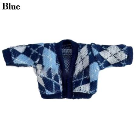 Ministickad tröja 1/12 dockkoftor BLÅ Blue