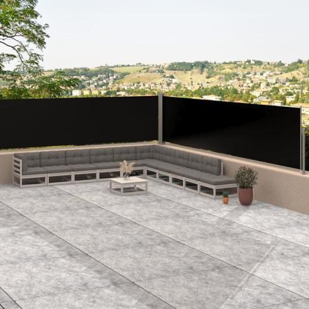 Vidaxl Infällbar Sidomarkis Svart 117x1000 Cm Svart