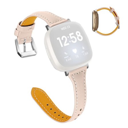 Fitbit Sense / Versa 3 genuine leather watch band - Apricot