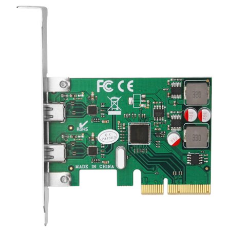 PCI-E 2-Port USB3.1 Type-C Expansionskort 10Gbps Type-C Höghastighetsadapter Självförsörjande USB 3.1 PCIe Konverteradapter