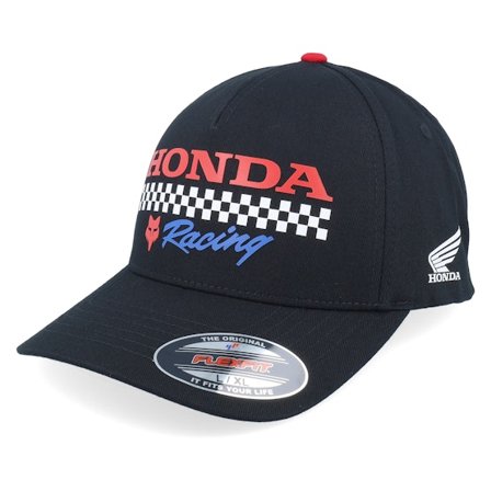 Fox - Zwart flexfit Cap - Honda Hat Black Flexfit @ Hatstore