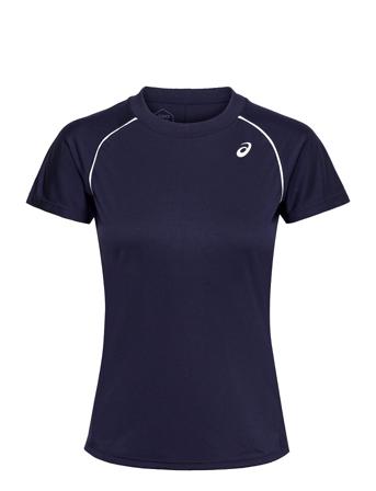 Court W Piping Ss T-shirt Top Navy Asics