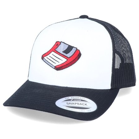 Iconic - White trucker Caps - Floppy Drive Retro Black/White Trucker @ Hatstore