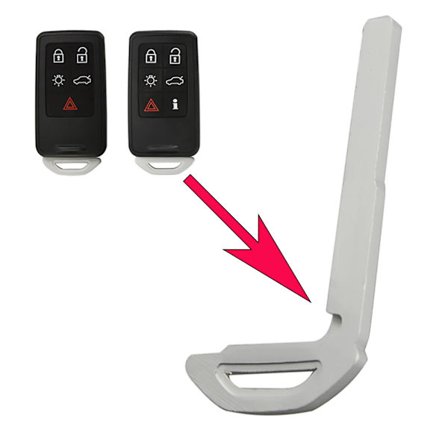 Oklippt Smart Fjärrkontroll Metallnyckel Nödnyckel HU101 för VOLVO V40 V50 V60 V70 V90 XC40 XC60 XC70 XC90 S40 S60 S80 S90