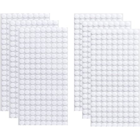 500 x 5mm selvklebende borrelåser (hvite), runde selvklebende borrelåser selvklebende bakpunktmynter, selvklebende punktmynter bakpunktmynter