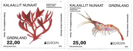 Grønland - EUROPA 2024 Undervandsfauna og -flora - Postfrisk sæt fra hæfte 2v