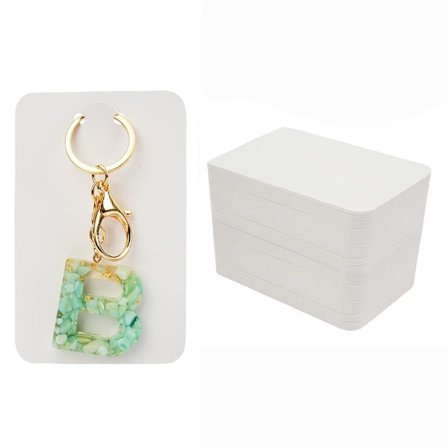 100 STK Nøkkelring Pakkekort Nøkkelring Display Boardcard HVIT