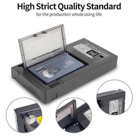 [14Y] Sort VHS-C Kassetteadapter til VHS-C SVHS Videokameraer RCA Forseglet Motoriseret