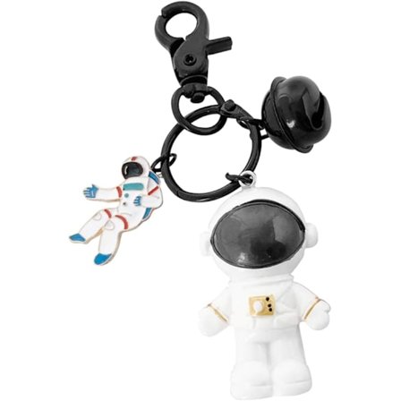 Sød sort astronaut nøglering vedhæng, dejlig nøglering, egnet til tasker og biler, perfekt til fødselsdag og dagsfestgaver for rumelskere