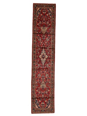89X427 Koberec Orientální Hamedan Běhoun Tmavě Červená/Černá (Vlna, Persie/Írán)